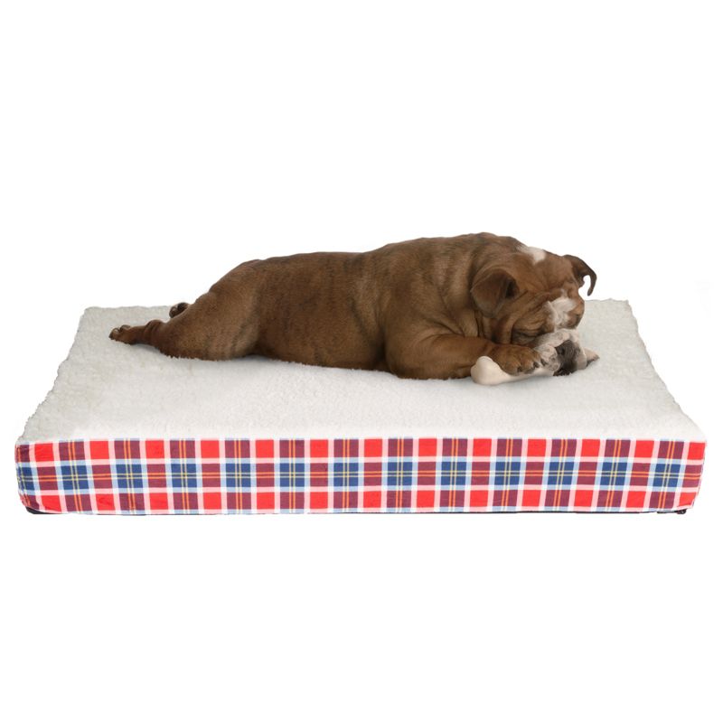 Orthopedic Dog Bed with Memory Foam Removable, Machine Washable Cover  30.5 x 20.5 x 3.5 Pet Bed by Petmaker (Plaid), 1 of 9