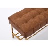 PAGED Ottoman Bench with Shoe Rack Modern Linen Ottoman with Metal Legs, End of Bed Bench for Living Room, Bedroom, Entryway, Load 300 lb - 4 of 4
