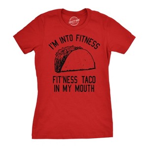Womens Fitness Taco Funny Gym T Shirt Cool Humor Graphic Muscle Tee For Ladies - Crazy Dog Women's T Shirt - 1 of 4