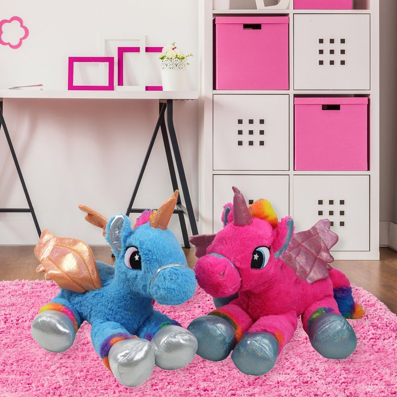 Northlight Super Soft and Plush Unicorns Stuffed Animal Figures - 23.5" - Set of 2 - Pink and Blue, 2 of 5