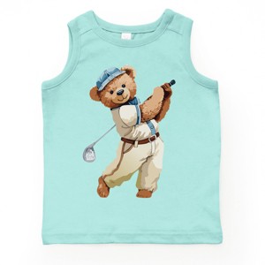The Juniper Shop Watercolor Golf Bear Youth Tank Top - 1 of 4