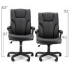 Elama High Back Adjustable Faux Leather Office Chair in Black and Black Base - 4 of 4