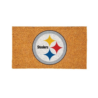 EvergreenNFLPittsburgh Steelers Logo Natural Coir 28 x 16 Inches Indoor Outdoor Doormat