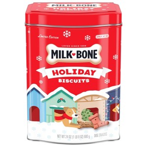 Milk-Bone Christmas Biscuits Tin with Original Flavored Dog Treats - 24oz - 1 of 4