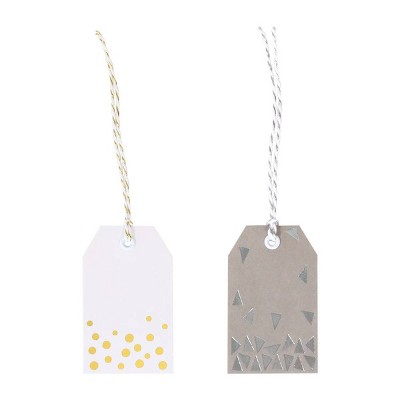 10ct Gift Tags White/Gray - Spritz™