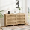 Vynxaria 51.18" Arc Shaped Corner Rattan Cabinet, 6-Drawers Rattan Storage Cabinet Rattan Drawer for Living Room Bedroom, Kitchen, Natural - 3 of 4
