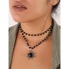 Summit Adventure Gothic Sun Choker Necklace – Black Bead Emo Grunge Jewelry, Goth Halloween Christmas Gift for Women - 2 of 4