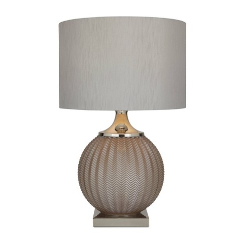 Glass Table Lamp with Drum Shade Gray - Olivia & May