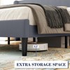 Full/Queen Upholstered Bed Frame with Wingback Headboard, Luxurious Velvet Upholstery Platform Bed - 4 of 4