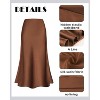 Cheetah Print Satin Midi Skirt - Women's High Waist A-Line Skirt with Elastic Waistband Brown - 4 of 4