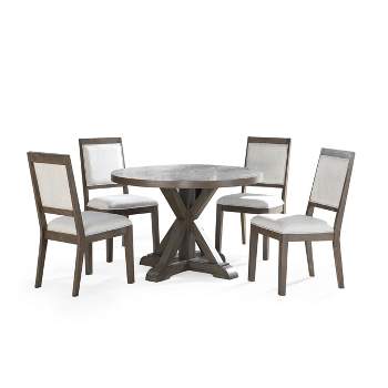 48" 5pc Molly Round Dining Set Gray - Steve Silver Co.