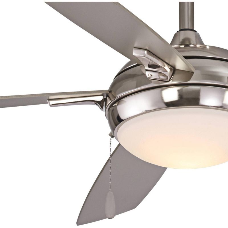 54" Minka Aire Modern Indoor Ceiling Fan with LED Light Brushed Nickel Silver Etched Opal Glass for Living Room Kitchen Bedroom, 3 of 5
