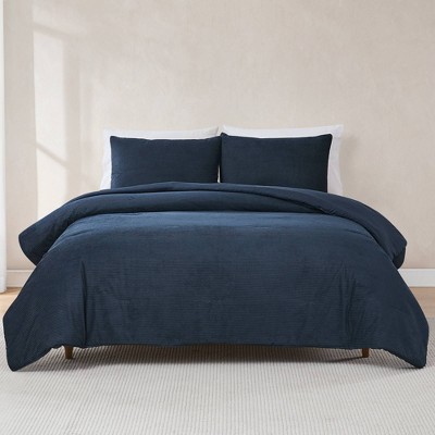 Lush Décor Full/Queen Arden Ribbed Corduroy Comforter Blue