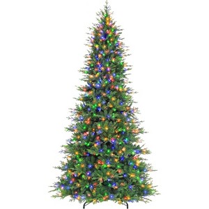 Vivatrees 12 Ft Prelit Artificial Christmas Tree, 10 Lighting Modes with Multi Colors Frasier Fir Artificial Tree, Metal Stand, Xmas Decor, Green - 1 of 4