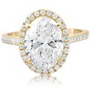 Pompeii3 3 1/2Ct Oval Moissanite & Diamond Halo Engagement Ring 14k Yellow Gold - 3 of 4