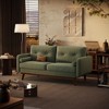 65" Mid Century Modern Loveseat Sofa for Small Spaces, 2 Seater Boucle Upholstered Couch with Button Tufted Design & Wood Legs - 4 of 4