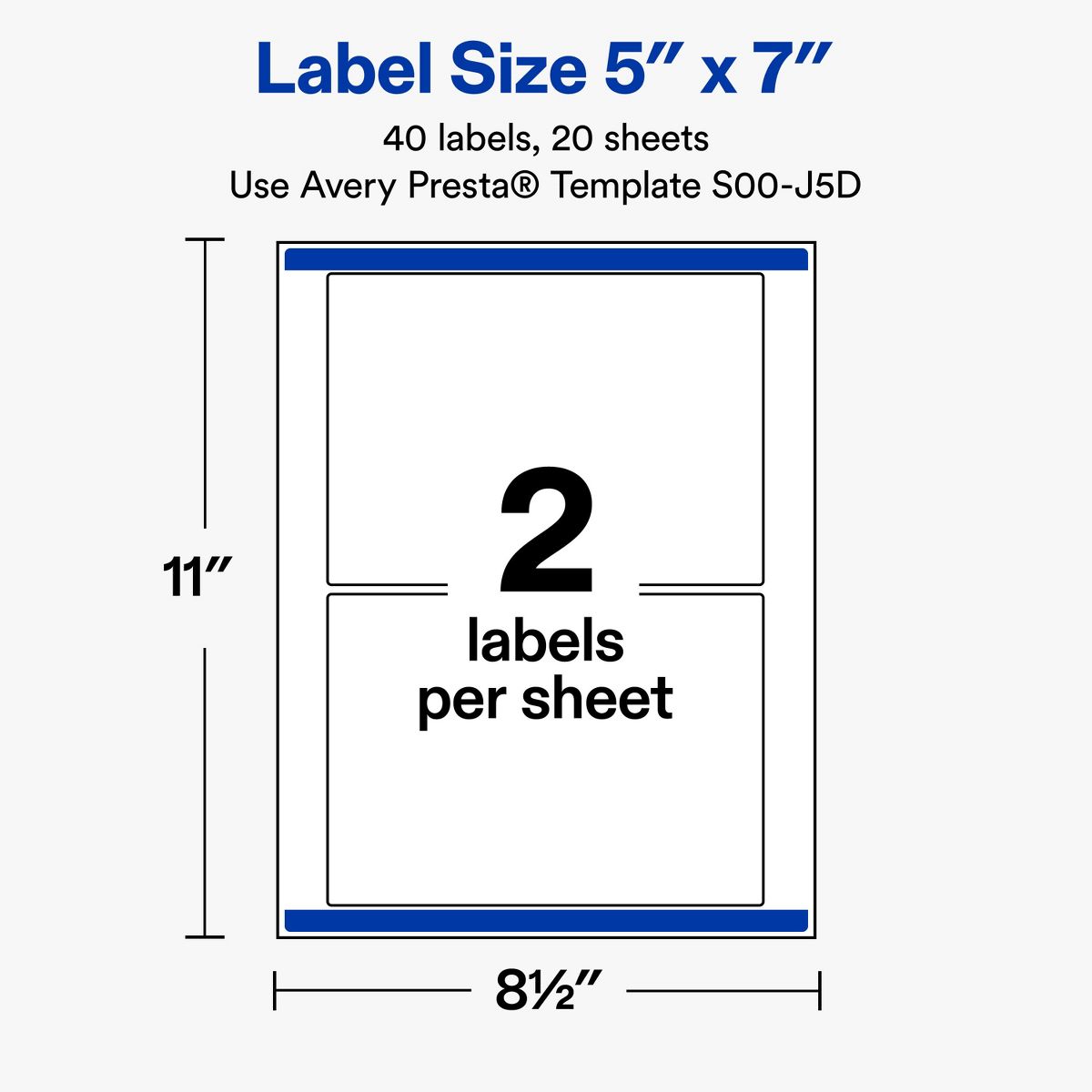 Avery® Labels, 5" x 7", Glossy, Silver Menorah Frame, 40 - thumbnail 5