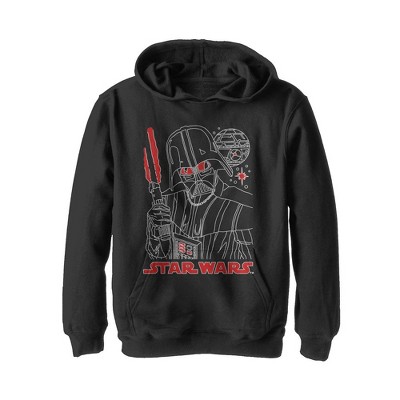 Boy's Star Wars Darth Vader Lightsaber Outline Pull Over Hoodie : Target