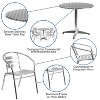 Emma and Oliver 31.5" Round Aluminum Table Set with 4 Slat Back Chairs - 3 of 4