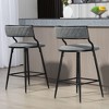 PAGED Bar Height Stools Set of 2, Upholstered Swivel Fashion Counter Stool Chairs with Back and Metal Frame for Bar, Kitchen - 2 of 4