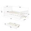 RISOKEYS Twin Size Bed Frame with Twin Size Trundle:  with Headboard & Footboard  for Small Bedrooms & Guest Rooms - No Box Spring Needed - 3 of 4
