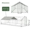 ROOMTEC Large Metal Chicken Coop, Walk-in Chicken Run Outside Galvanized Wire Poultry Chicken Hen Pen Spire Cage with Cover - 2 of 4