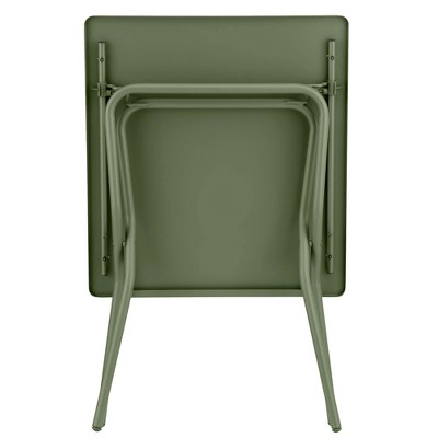 Moss Green Steel Square Folding Outdoor Patio Table