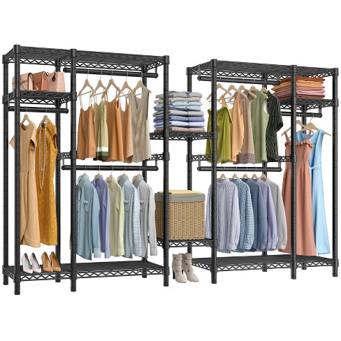 Black Heavy Duty Metal Wardrobe Clothing Rack, A-Frame