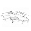 6 PCS Patio Sofa Set, Modular L-Shaped Sectional Sofa with Ottoman and Tea Table, Acacia Wood Frame Sofa with Polyester Cushion-Coolbibila - 4 of 4