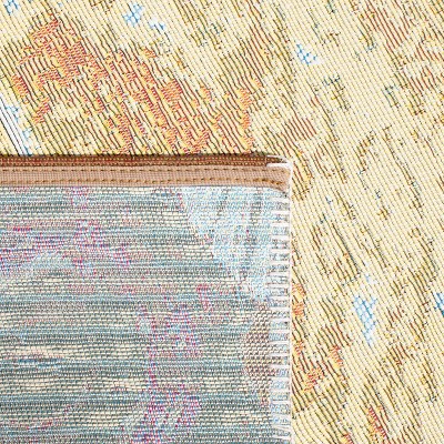 Tropical Breeze 6' Square Blue Synthetic Outdoor Rug