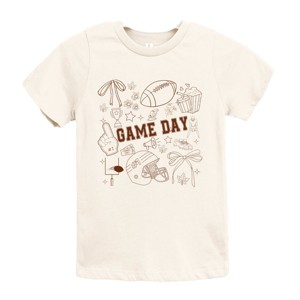 Football Game Day Collage - Kids Youth Short Sleeve Tee and Toddler Short Sleeve Tee - 1 of 3