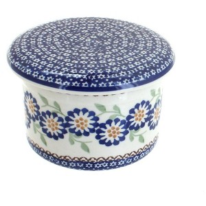Blue Rose Polish Pottery M136 Manufaktura French Butter Dish - 1 of 2