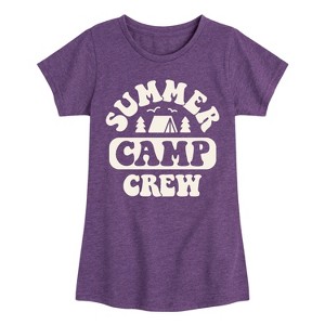 Girls' - Instant Message - Summer Camp Crew Fitted Short Sleeve Graphic T-Shirt - 1 of 4