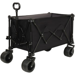 VisioGear Foldable Wagon with Extended Tailgate, Extra Long Extender Wagon Cart, Beach Wagon, Black&Gray, 55.12"*22.83"*43.31" - 1 of 4