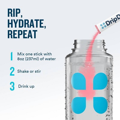 DripDrop Zero Sugar Plus Electrolyte Supplement Powder - Watermelon - 2ct
