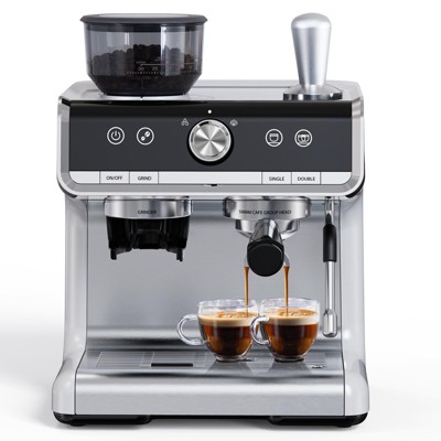 Professional Espresso Machine with Grinder, 20 BAR Pump, PID Temperature Control, Conical Burr Grinder, Milk Frother