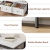 Homhougo 71" Modern-Industrial TV Stand with 2 Fabric Drawers, Entertainment Center for TVs Up to 75" White - 3 of 4