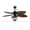 YIYIBYUS 52Inch Industrial Caged Ceiling Fan with Light& Glass Shade - 4 of 4