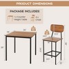 Costway 5-Piece Industrial Dining Table Set with Counter Height Table & 4 Bar Stools Black/Grey/Walnut - 3 of 4