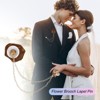 Unique Bargains Cloth Flower Lapel Pin with Gold Badge Tassel Chain for Men Wedding 1.57 inch 2 Pcs - 4 of 4