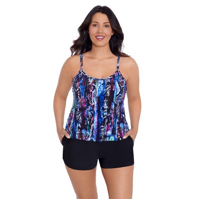 Women's Trimshaper Farrah Swim Romper - Bollywood Boa