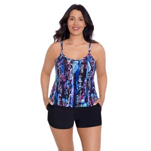 Women's Trimshaper Farrah Swim Romper - Bollywood Boa - 1 of 3