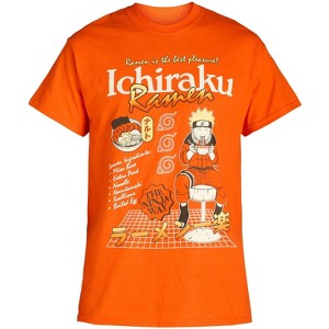 Seven Times Six Naruto Shirt Men's Ichiraku Ramen The Ninja Way Recipe Graphic Crewneck Tee Orange - 1 of 4