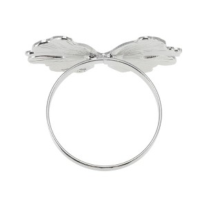 Unique Bargains Napkin Rings Bow Gingko Leaves Stainless Steel 1 Pc - 1 of 3
