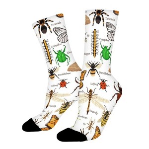 Insects Women Printed Crew Socks Funny Funky Socks Soft Polyester Novelty Gifts for Artists Men - 1 of 1