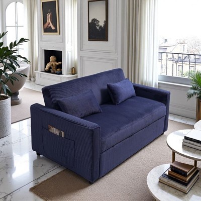 NicBex Convertible Sofa Bed Loveseat Couch with Pull Out Bed & Adjustable Backrest,Upholstered Sleeper Sofa for Living Room,Bedroom