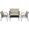 Tangkula 4PCS Metal Coversation Set with Black Coffee Tbale Brown - 4 of 4