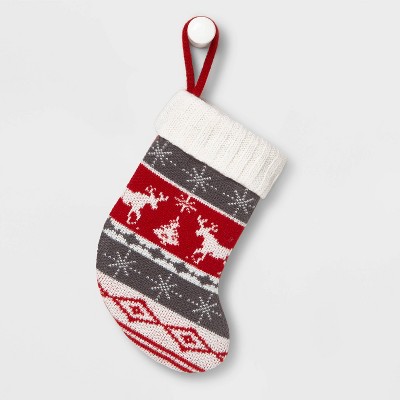 7.5" Mini Knit Reindeer Christmas Stocking - Wondershop™