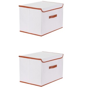 REGALWOVEN Collapsible Fabric Storage Cube with Handles and Lid for Shelves Closet 2 Pcs - 1 of 4