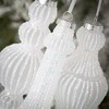8"H  8"H & 9"H Sullivans Christmas Opaque White Finial Ornaments Set of 3  White - 2 of 2